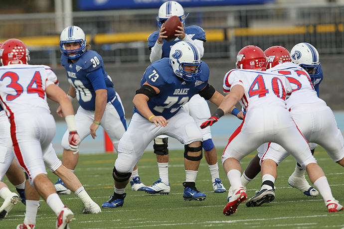 Drake's Zach Bosch (No. 73) was named to the 2012 All State AFCA Good Works Team.